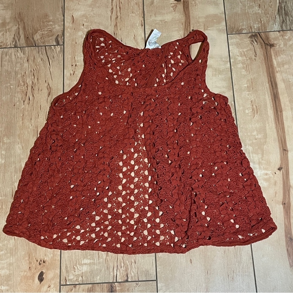 Mimi Chica - crochet tank top - women’s size small -‎ burnt/orange rust